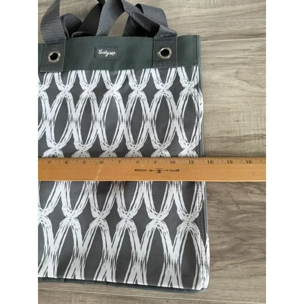 NEW Thirty-One Essential 2 Handle Charcoal Links Storage Tote
